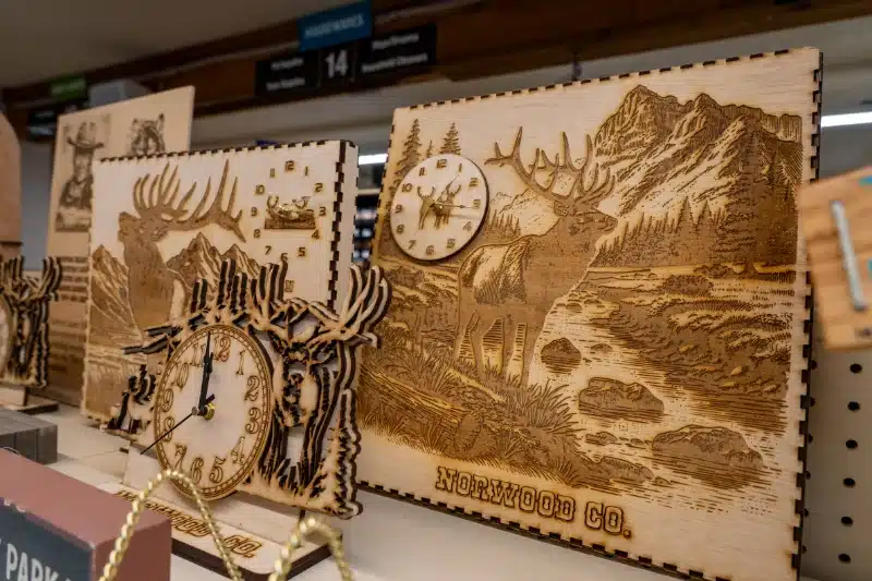 wooden clocks from timberline ace hardware at norwood