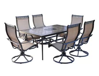 Bronze Aluminum Swivel Patio Set