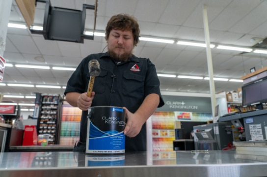 Timberline Ace Hardware team member in the paint department
