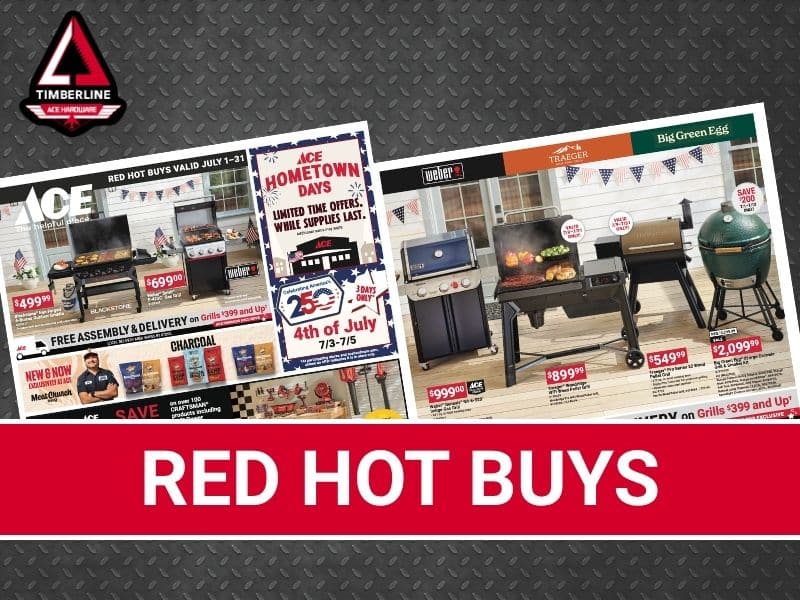 July Red Hot buys on grills, outdoor power equipment, and more