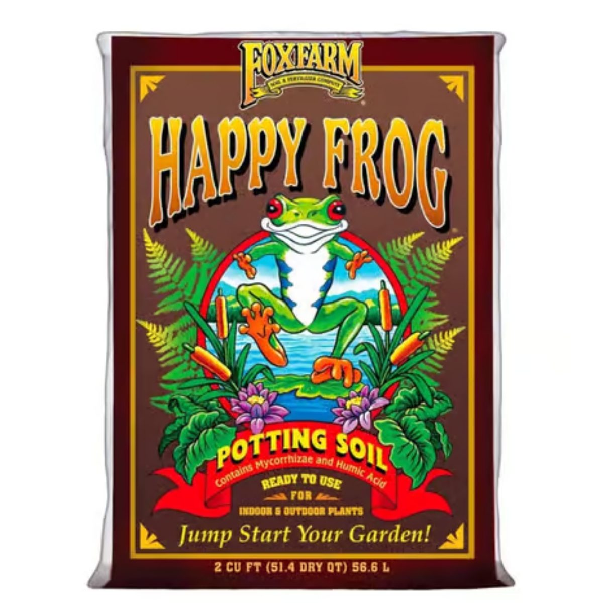 FoxFarm Happy Frog potting soil bag for planting and gardening