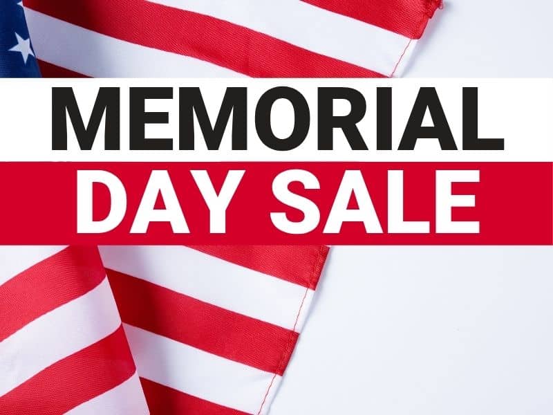USA flag with Memorial day sale text