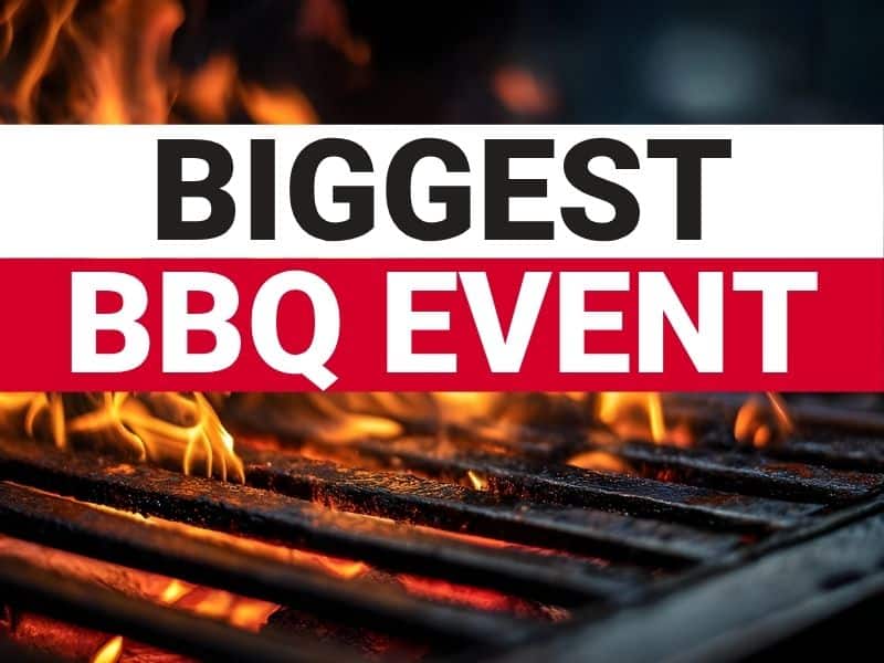 grill with text biggest bbq event